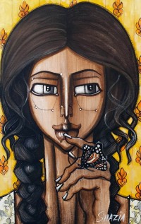 Shazia Salman, 18 x 30 Inch, Acrylics on Canvas, Figurative Painting, AC-SAZ-071